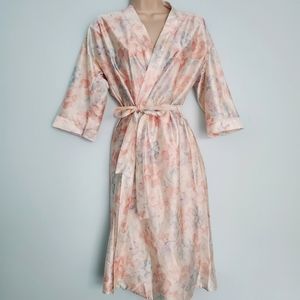 Vntg Dreamwear Lingerie Pastel Floral Robe Sz Medium